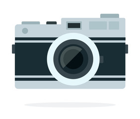 Mechanical retro camera vector flat isolated
