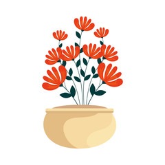 floral decoration in ceramic pot