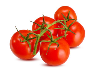 Fresh tomato isolated on white background with clipping path