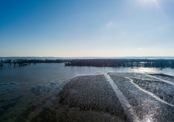 Flooded cornfield in Nebraska