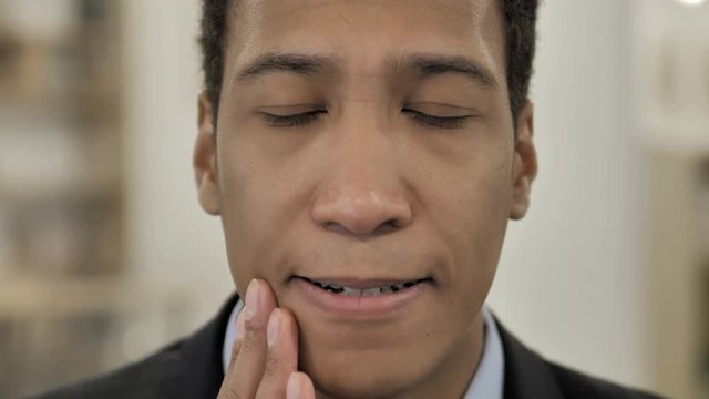 Toothache, African Man with Tooth infection