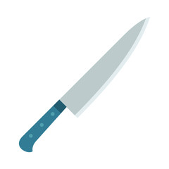 Kitchen knife with a wide blade vector flat isolated on white