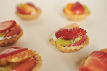 Delicious cake with fruit