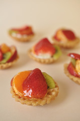 Delicious cake with fruit