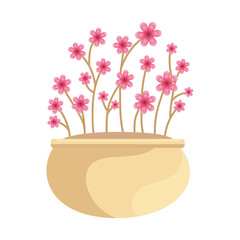 floral decoration in ceramic pot