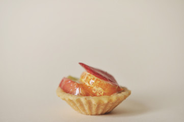 Delicious cake with fruit