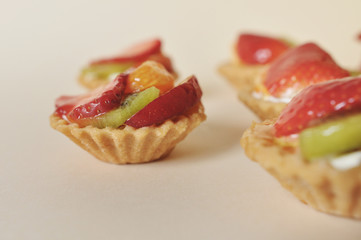 Delicious cake with fruit