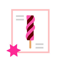 Chocolate berry swirl lollipop vector icon flat isolated illustration