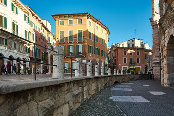 Fototapeta na wymiar Bra Square, Verona, Italy
