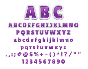 vector set of glossy sleek alphabet font for banner