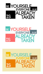 vector illustration of sticker, label, decal be yourself!