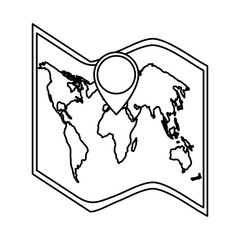 paper map travel with pin location