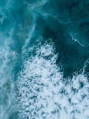 Abstract pattern view of white wave foam.