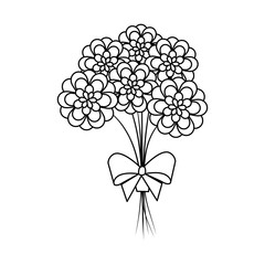 beutiful roses bouquet with bowtie