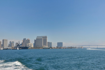 Fototapeta na wymiar View over San Diego from the Ocean