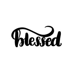 brush lettering blessed
