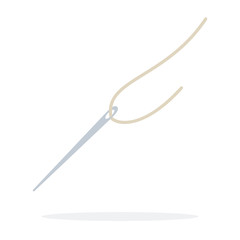 Sewing needle with thread flat isolated