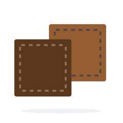 Square pieces of leather vector flat isolated