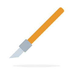 Knife for working with skin vector flat isolated