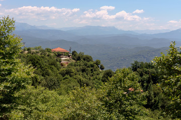 Fototapeta na wymiar View on mountains near the village