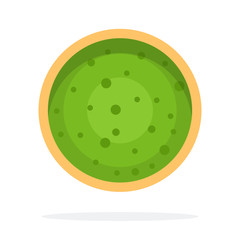 Guacamole sauce in a bowl vector flat isolated