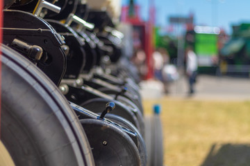 Details of agricultural machinery, plow, tractor and harrow