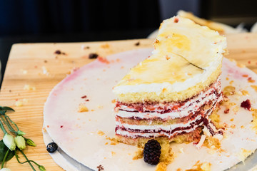 piece of cut pie on plate