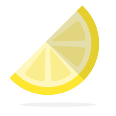 Slice of lemon vector flat isolated