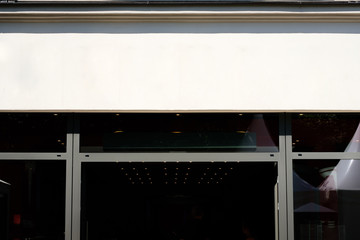 Obraz premium shop entrance, store front facade billboard mockup -