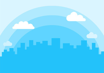 Evening city vector flat isolated