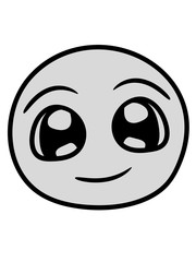 kopf gesicht rund süß niedlich große augen comic cartoon lustig lächeln design cool