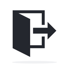 Fire exit and Quit vector icon flat isolated