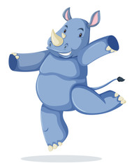 A rhinoceros character on white background