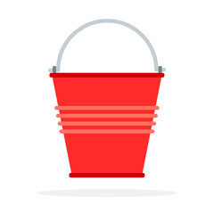 Red bucket to extinguish the fire