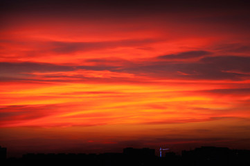 Sunset over the city