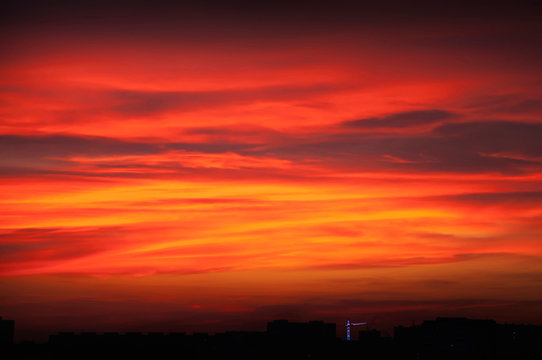 Sunset over the city © got