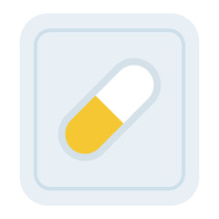 Drug capsule in a separate package vector icon flat isolated