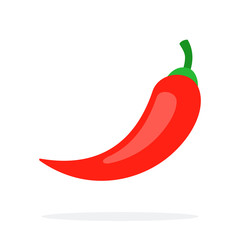 Red pepper chilli vector flat isolated