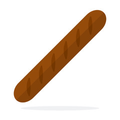 Rye long baguette vector flat isolated