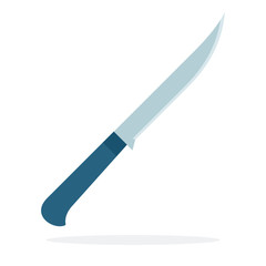 Steak knife vector flat material design isolated object on white background.