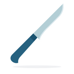 Universal kitchen knife vector flat material design isolated object on white background.