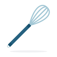 Whisk for whipping vector flat material design isolated object on white background.