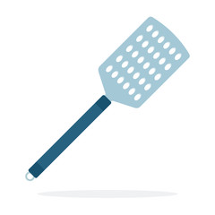 Spatula with holes vector flat material design isolated object on white background.