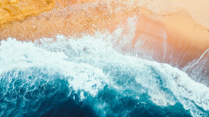 Fototapeta na wymiar Aerial View of Waves and Beach Along the Great Ocean Road Australia