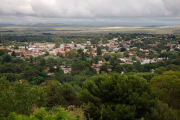 View of the valley from a nearby mountain, La Cumbre, Cordoba, Argentina.