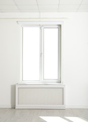 New modern window in light empty room