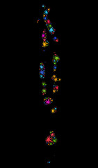 Bright vector cannabis Maldives map mosaic on a black background. Concept with bright weed leaves for cannabis legalize campaign. Vector Maldives map is composed with herbal leaves.