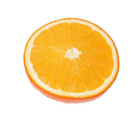 Fresh juicy orange slice isolated on white