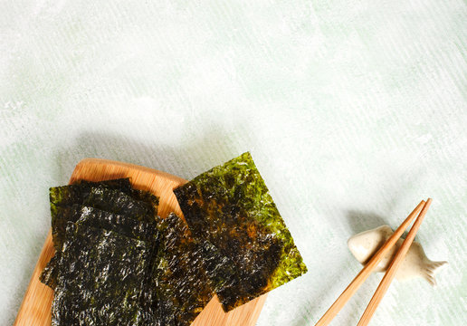 Japanese or korean roasted seaweed snack. Roasted Dried Seaweed, Healthy Snack