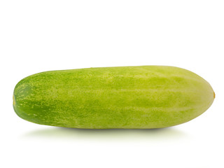 Fresh cucumber on white background. (clipping path)
